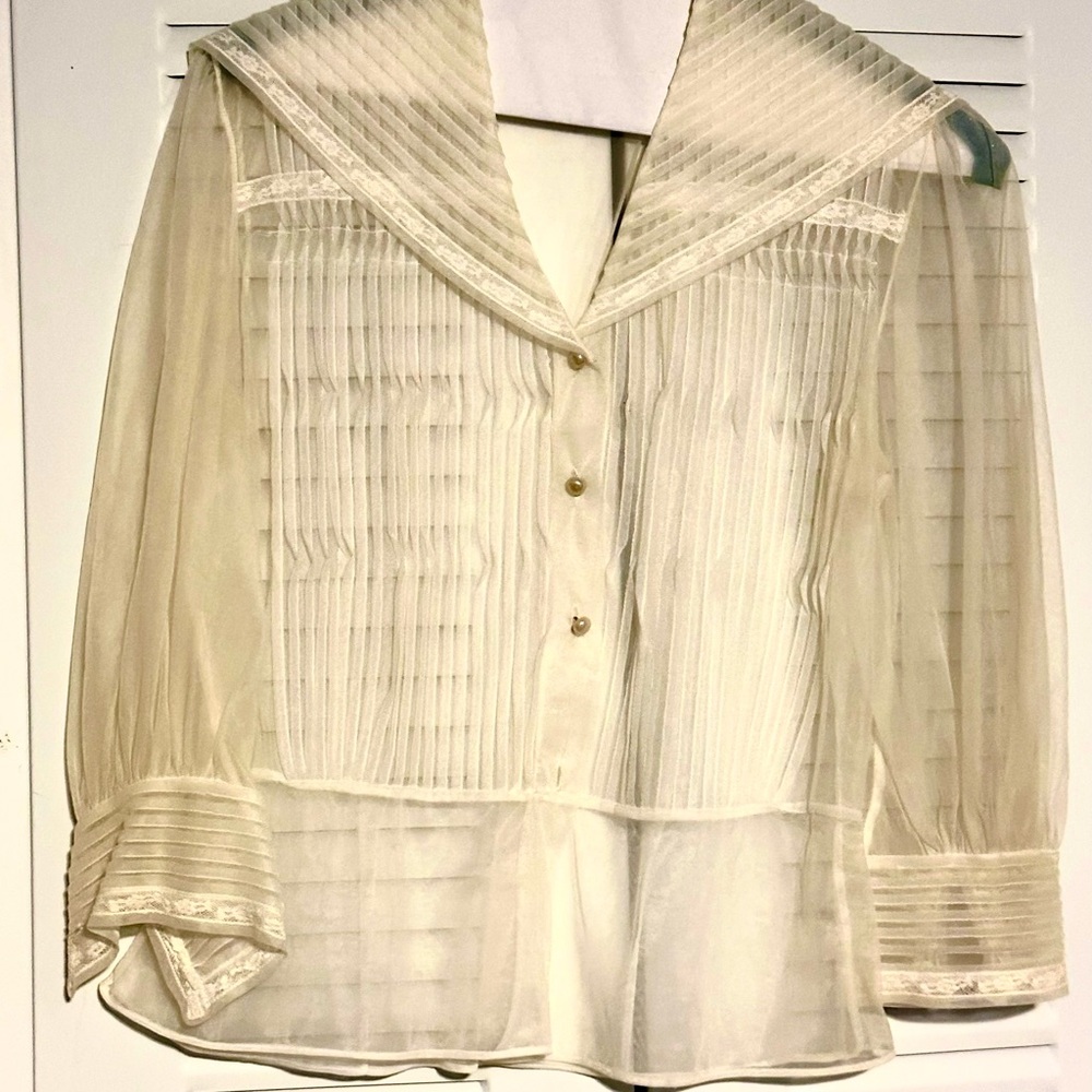Vintage Sheer Cream Blouse